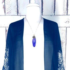 Purple agate gold plated coin necklace